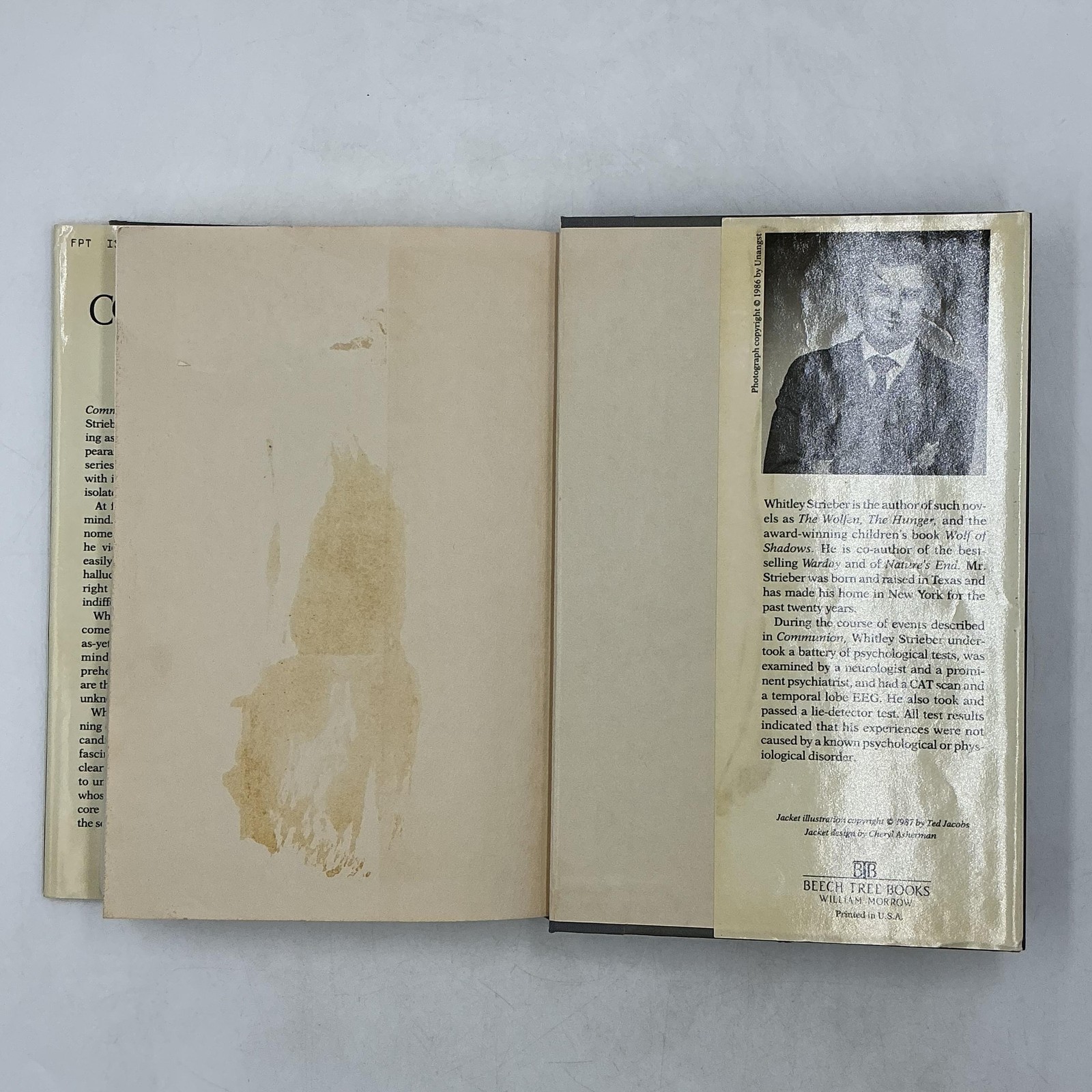 COMMUNION A True Story Whitley Strieber 1987 Hardcover Books Dust Jacket