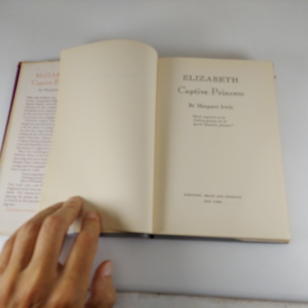 Elizabeth Captive Princess Margaret Irwin 1948 Harcourt, Brace & Co Book Club Ed