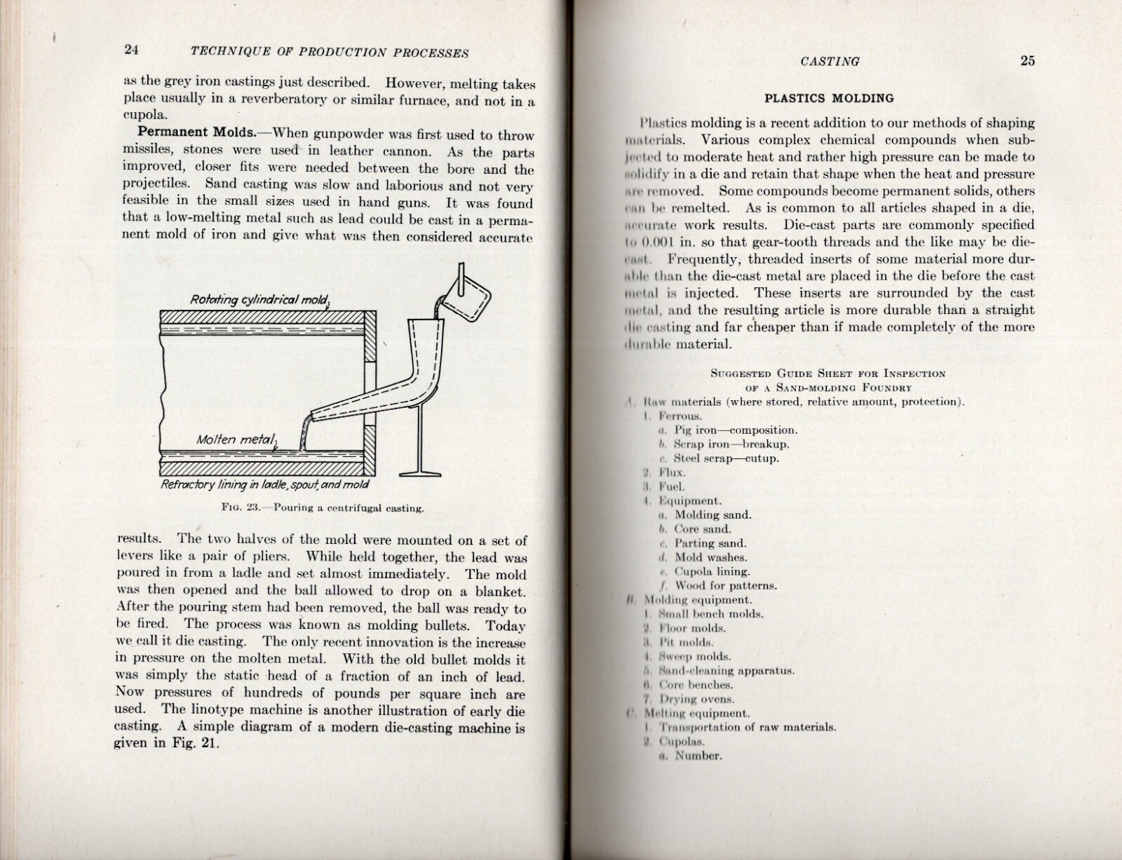 1943 1st Ed’n TECHNIQUE of PRODUCTION PROCESSES 430 pages John Robert Connelly