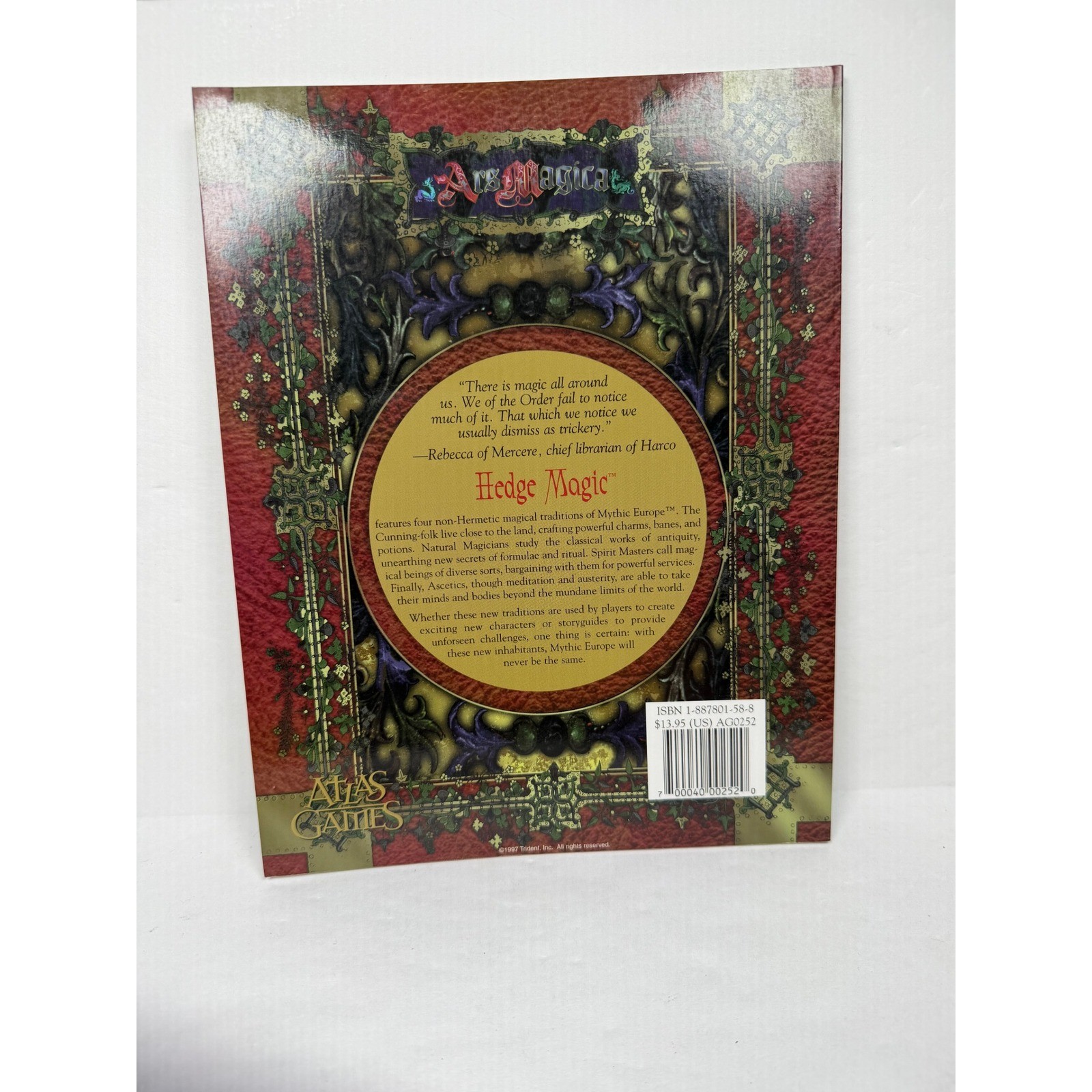 Ars Magica 4th Ed Hedge Magic Sourcebook Atlas Games 1997 AG0252 RPG Supplement