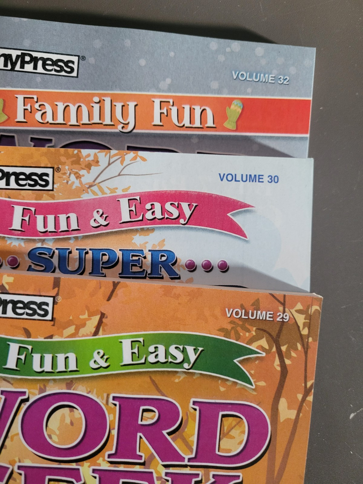 Lot of 3 Penny Press Family Fun & Easy Word Seek Puzzles – Hours Of Solving Fun!