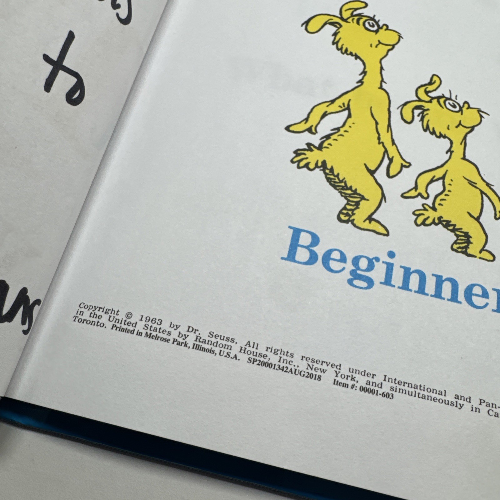 Dr Suess ABC Book 1963 Beginner Book Vintage White Hardcover
