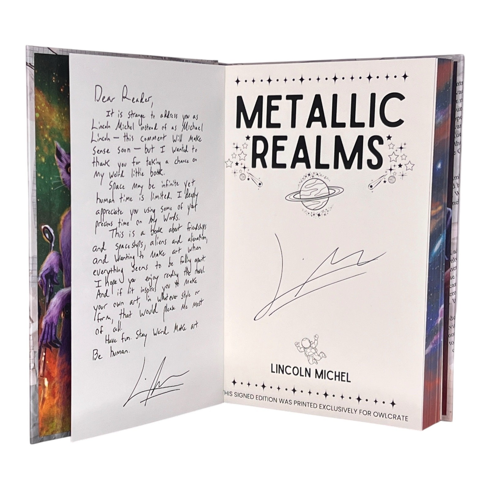 OwlCrate Sci-Fi Metallic Realms by Lincoln Michel – August 2025 Special Edition