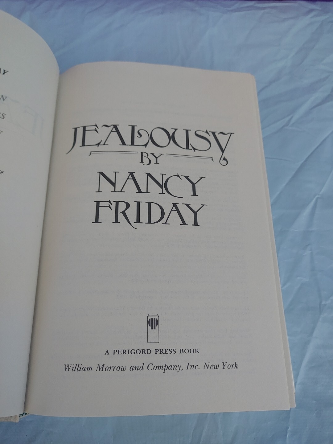 Jealousy Hardcover Book By Nancy Friday With Dust Jacket 1st Edition