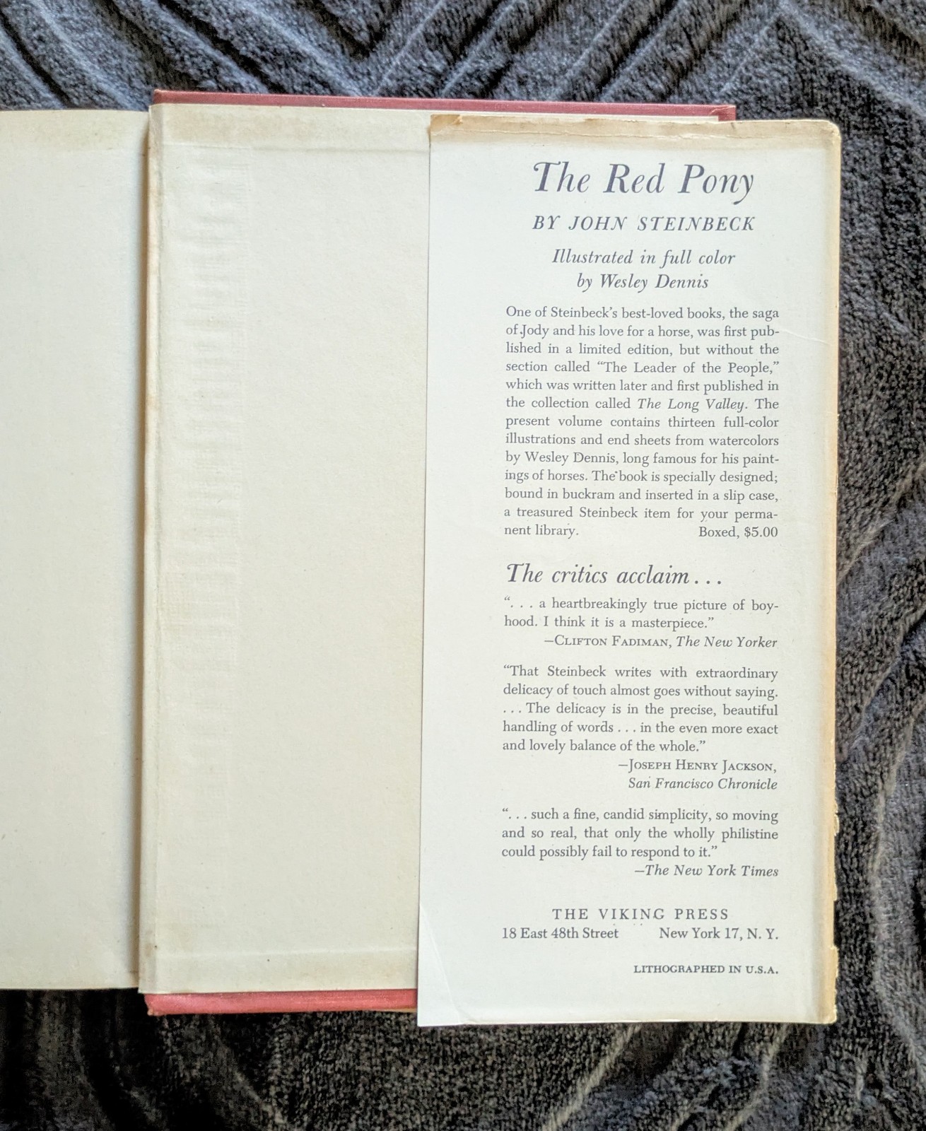 JOHN STEINBECK The Wayward Bus Viking Press 1947 HC/DJ 1ed, later printing