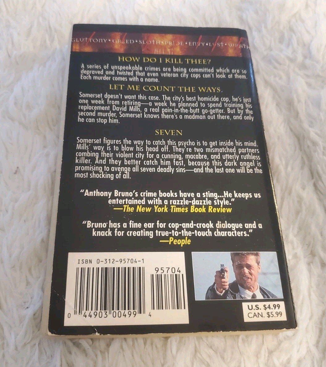 SEVEN Paperback Book 1995 Media Tie-In FIRST EDITION Anthony Bruno GOOD