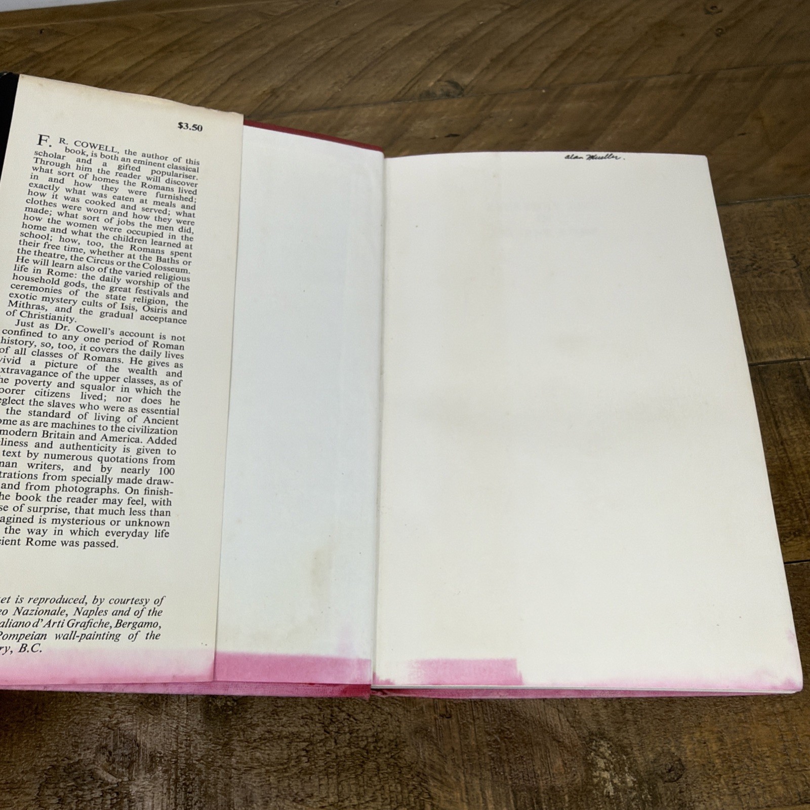Everyday Life in Ancient Rome F.R. Cowell Vintage 1961 Hardcover Dust Jacket