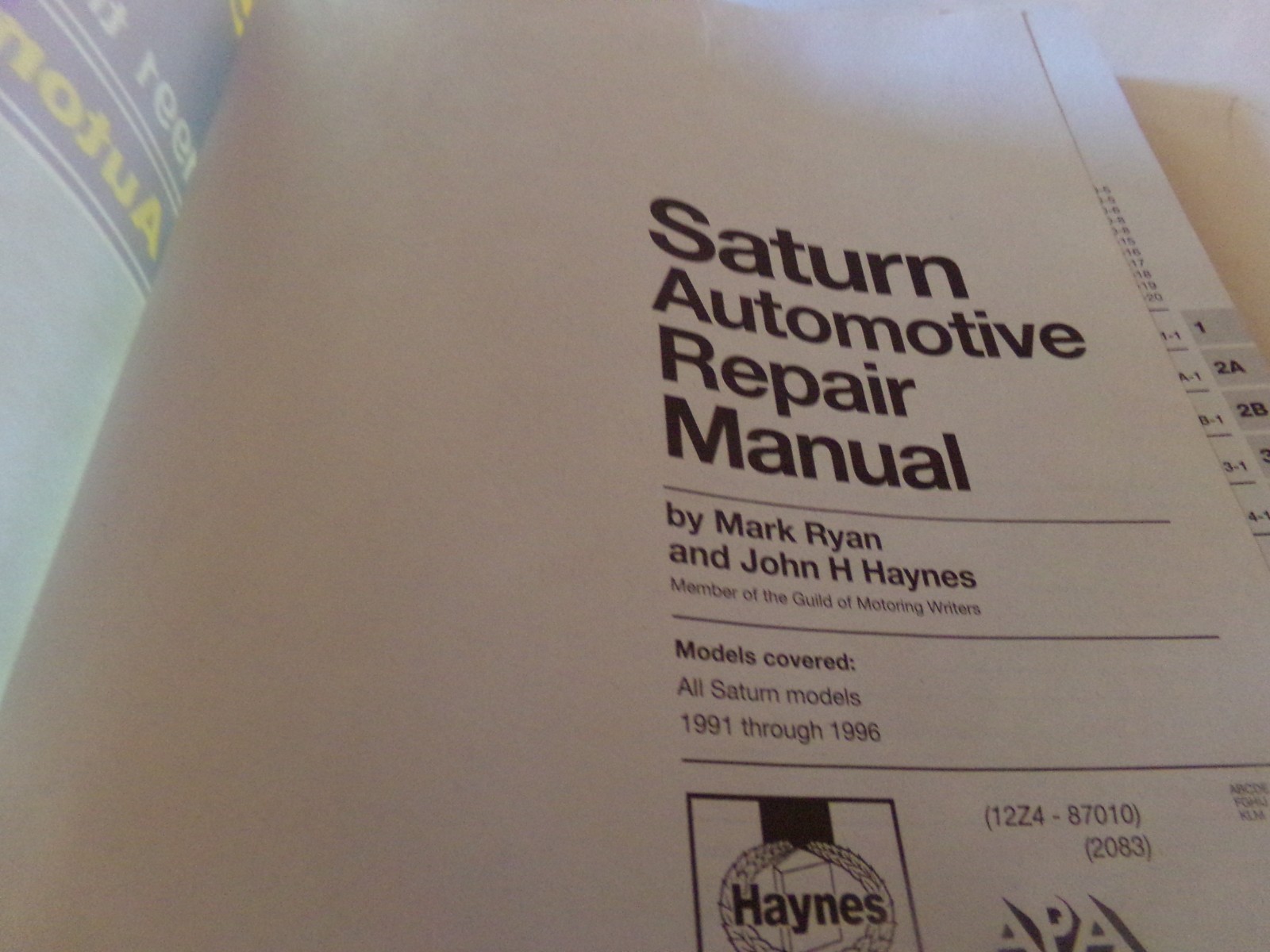 Saturn 1991-1996 Automotive Repair Manual Haynes 87010 [VG]