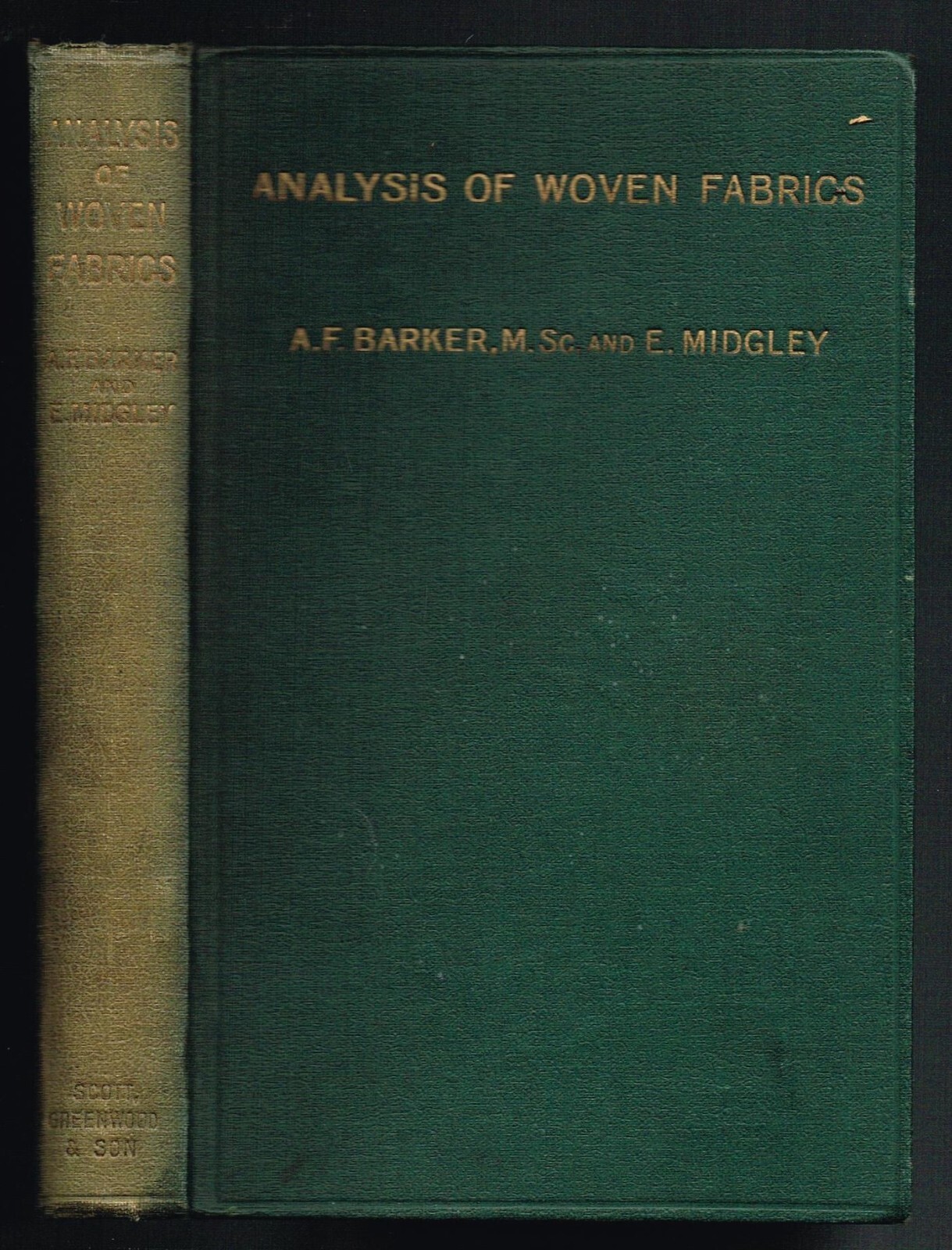 RARE 1914 1st edition Analysis of Woven Fabrics Barker Midgley