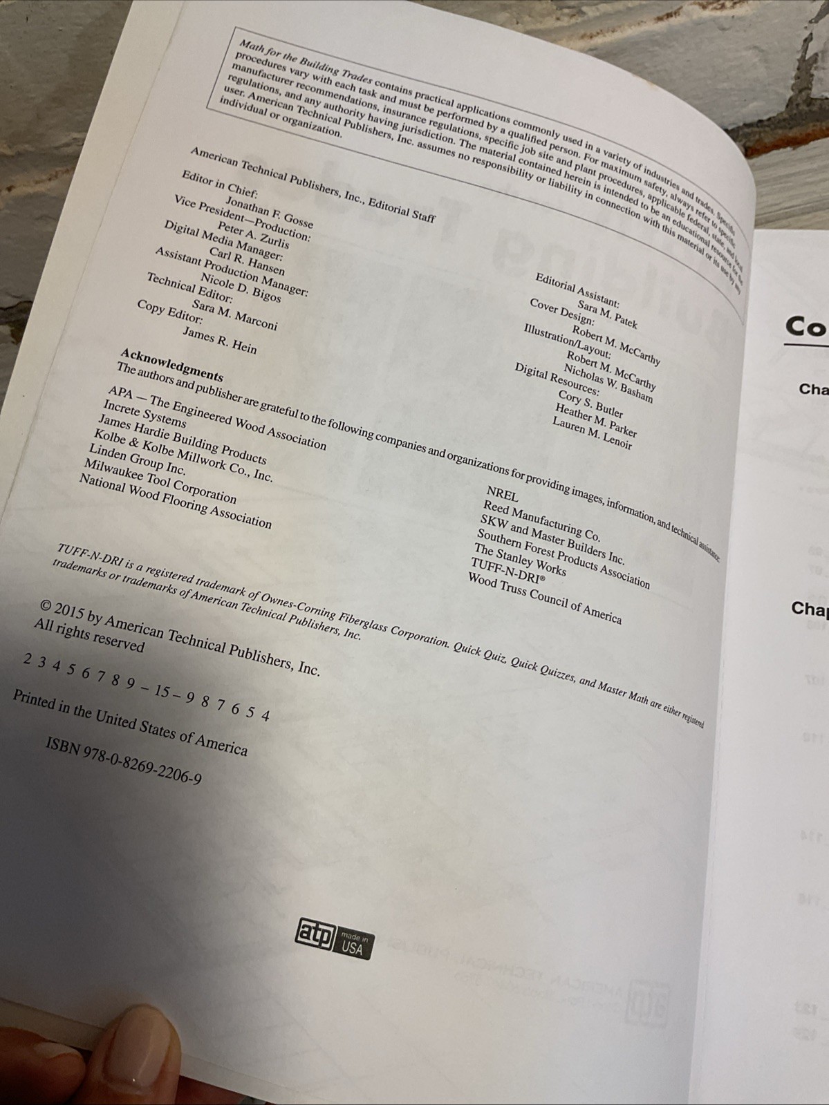 MATH FOR THE BUILDING TRADES By Atp Staff 2nd Edition 388 Pages