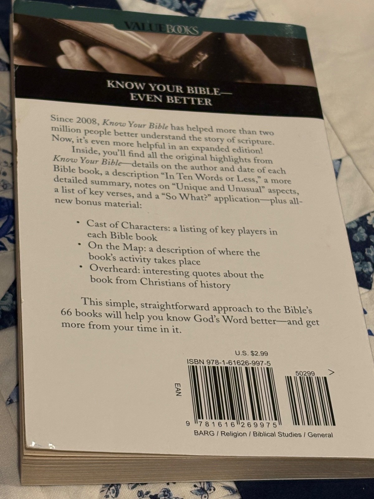 Know Your Bible by Paul Kent – compact size like new condition