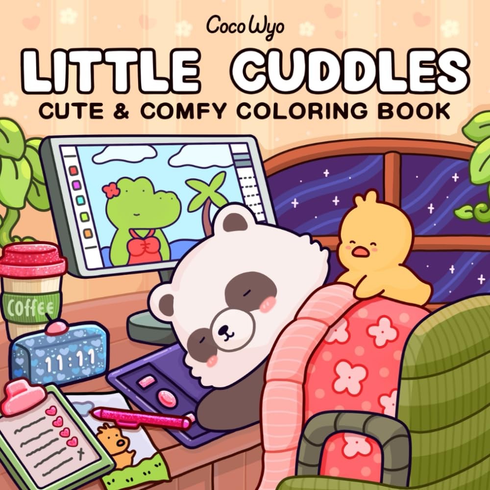 Little Cuddles Coloring Book for Adults and Teens Featuring Cute Animal Friends