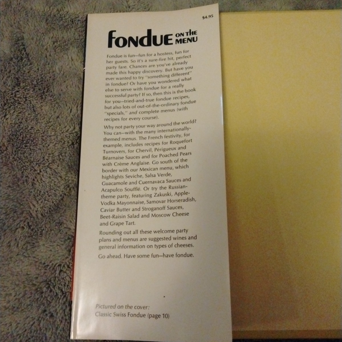 Fondue Is In’ Donna Grimes Potpourri Press 1970 Cookbook Recipes Entertaining