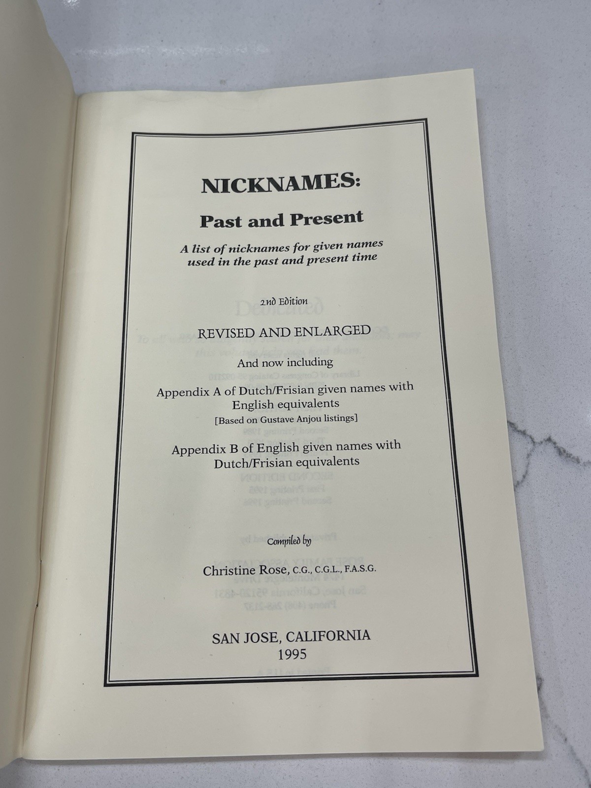Nicknames: Past and Present