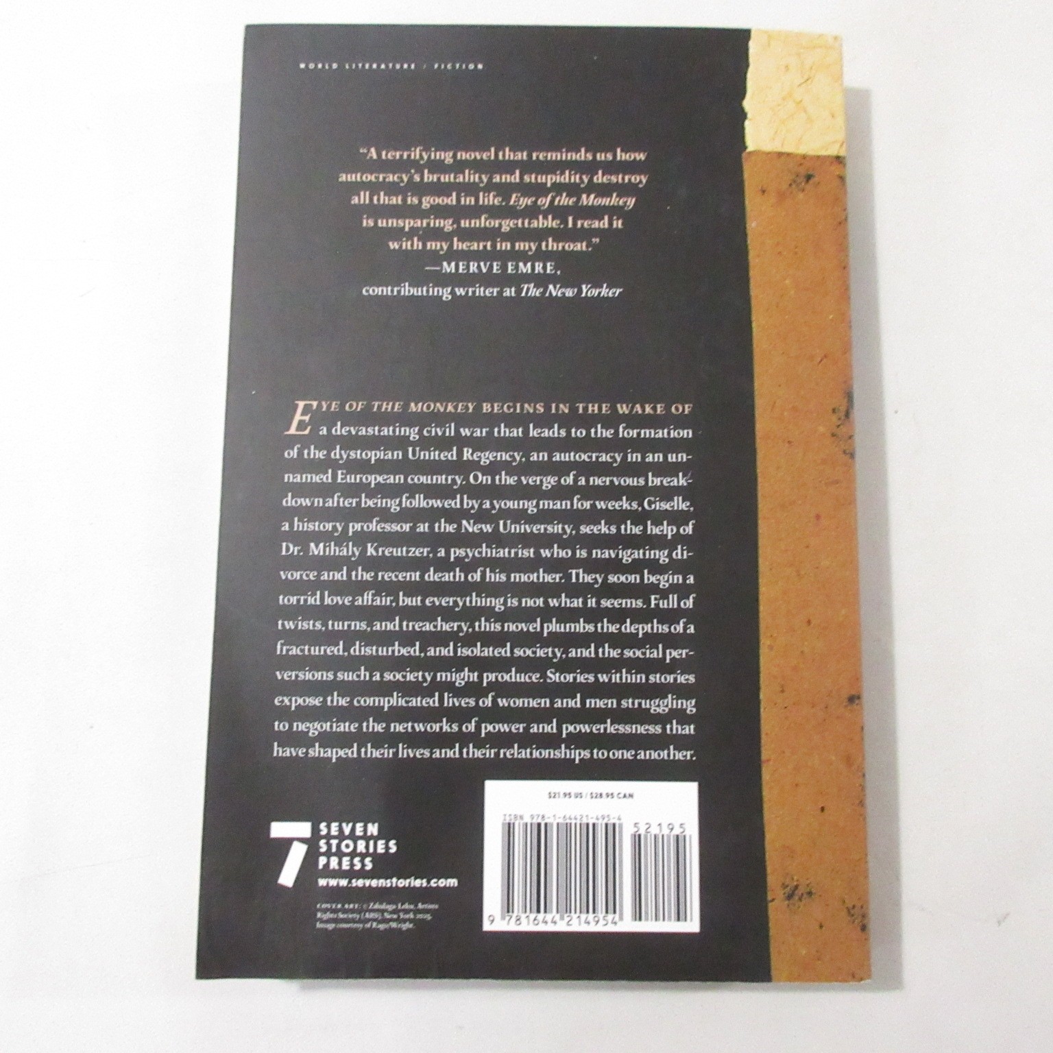 Eye of the Monkey by Krisztina Tóth – A Novel – Seven Stories Press Paperback