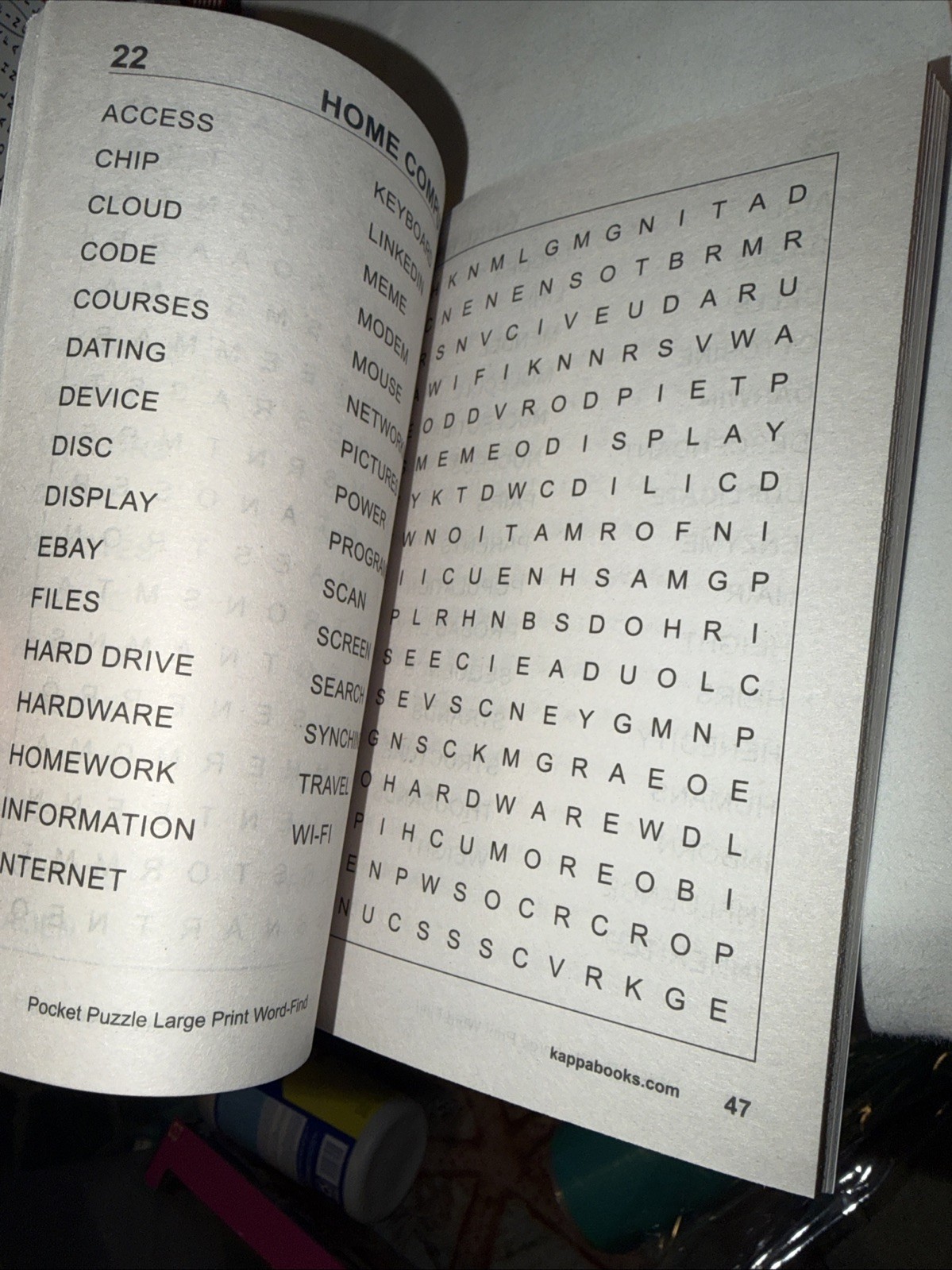 KAPPA Word-Find Pocket Puzzle Volume 192 Pages 130 W/ 58 Puzzles Large Print NEW