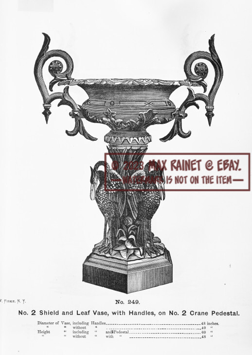 J W Fiske (1865) Ornamental Iron Vases Fountains Statues Catalog * Garden Pieces