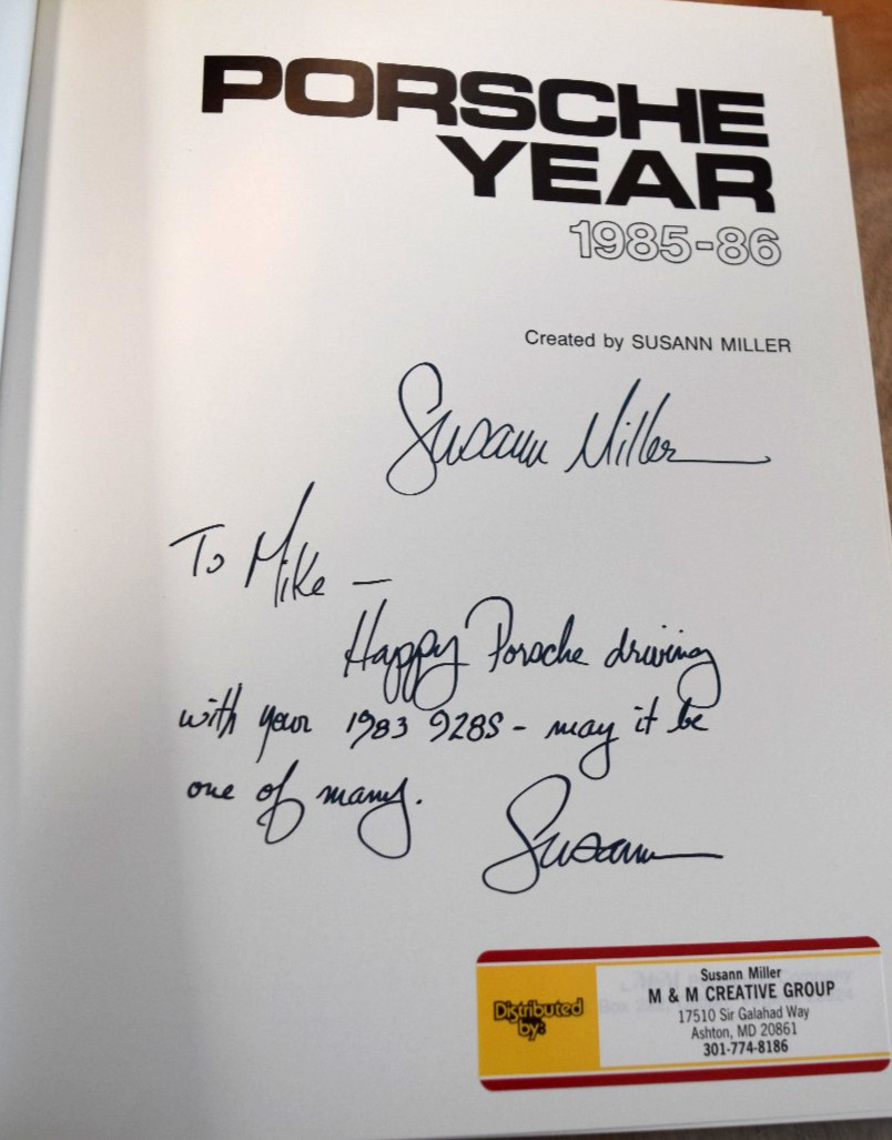 PORSCHE YEAR 1985-86 – SIGNED SUSAN MILLER 944 GTR/962/DAYTONA/LEMANS LIKE NEW