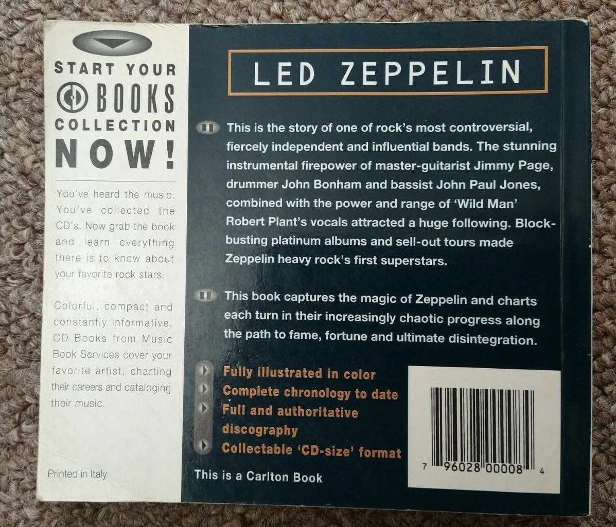 LED ZEPPELIN Collectable CD Sz format Book by Chris Welch w/ Color Illustrations
