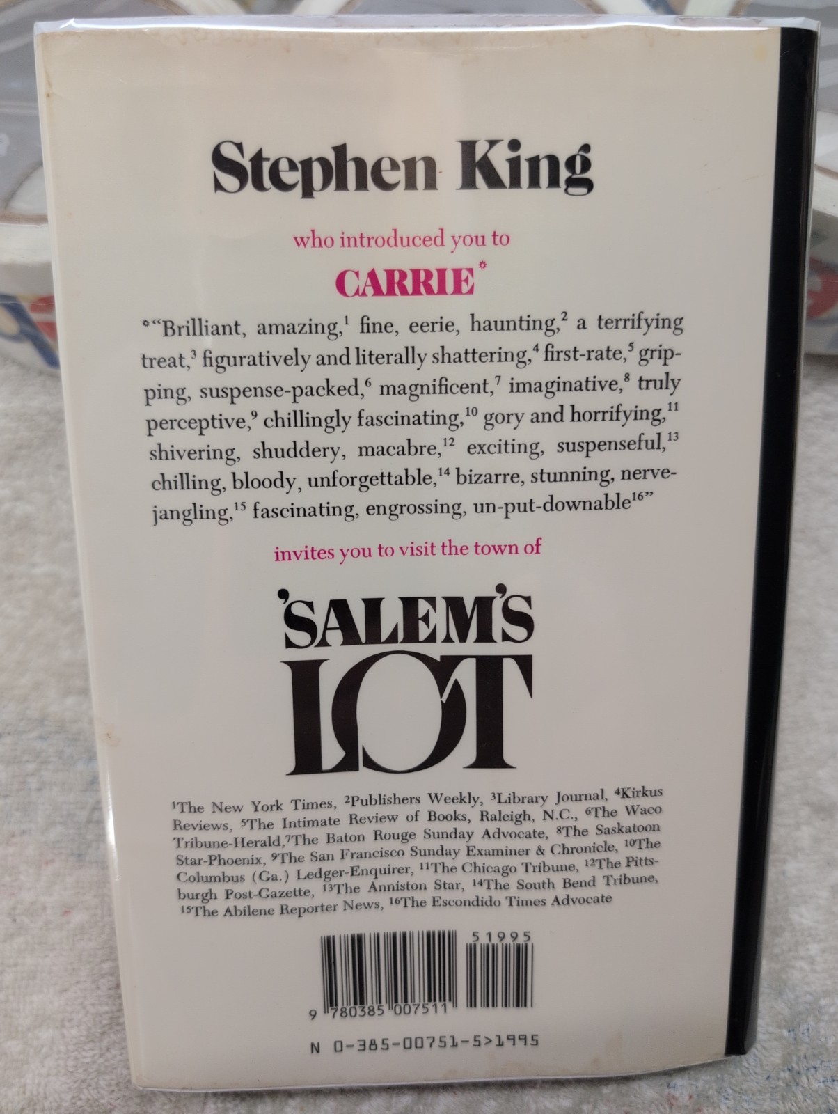 RARE 1st Edition SALEM’S LOT Stephen King (1975) Later Printing $19.95 + Mylar!!