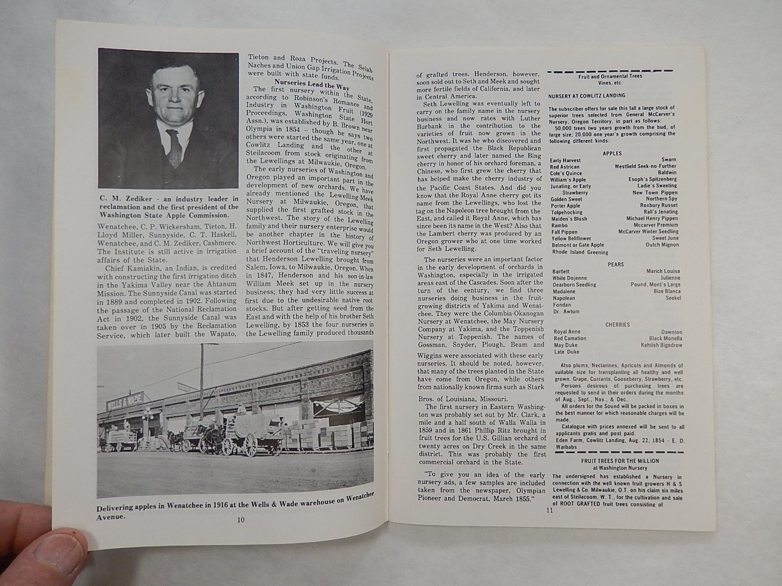 Washington State Fruit Industry…A Brief History by W.A. Luce, cir 1968, SIGNED