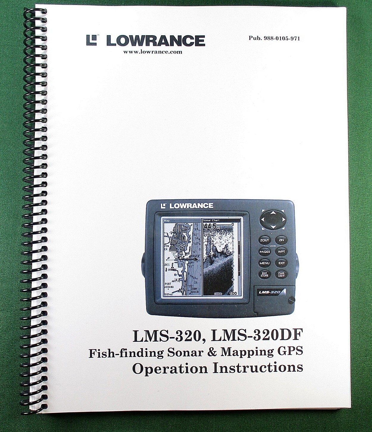 Lowrance LMS-320 Instruction Manual: 204 Pages & Protective Covers