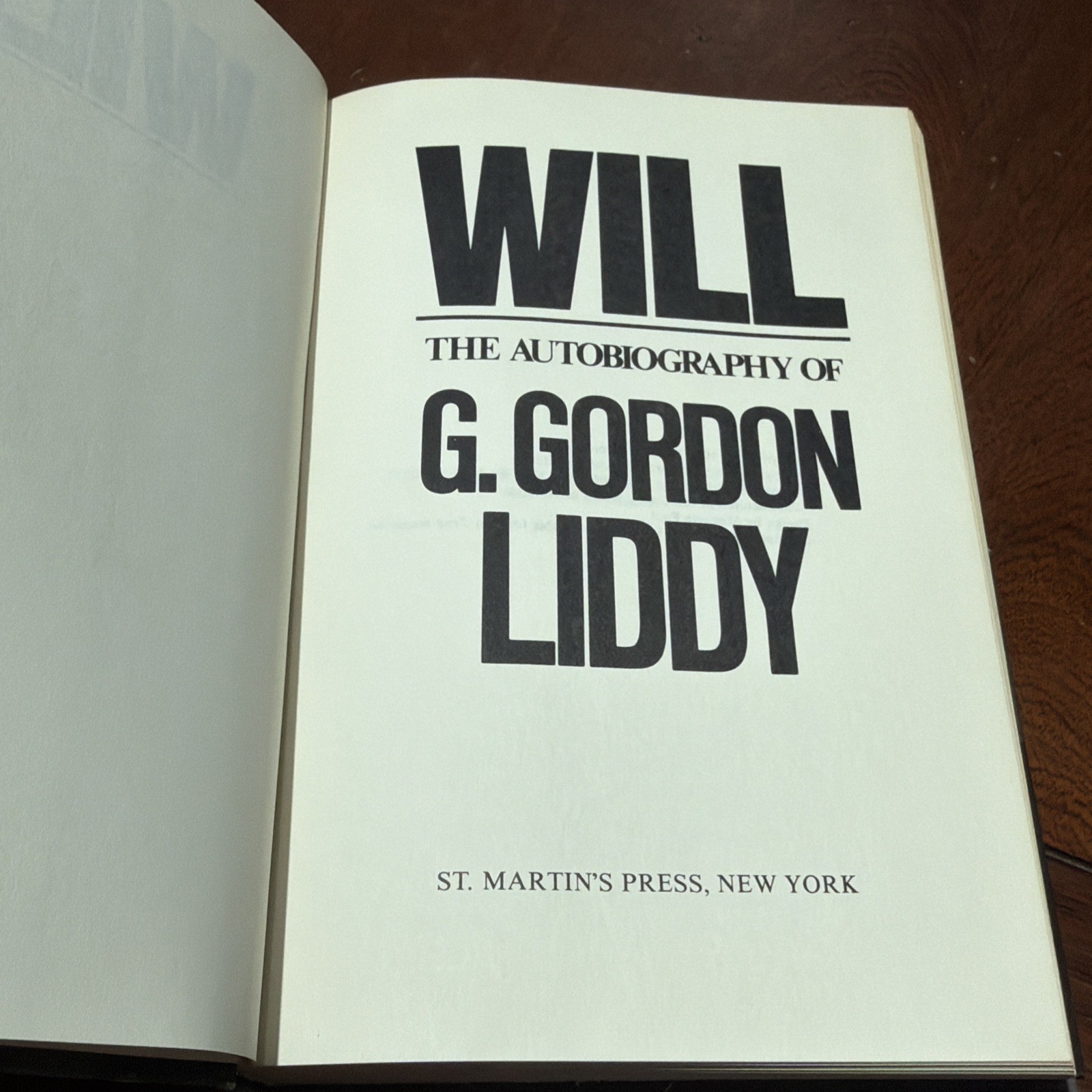 Will: The Autobiography of G. Gordon Liddy – HC DJ 1st Edition B-5226