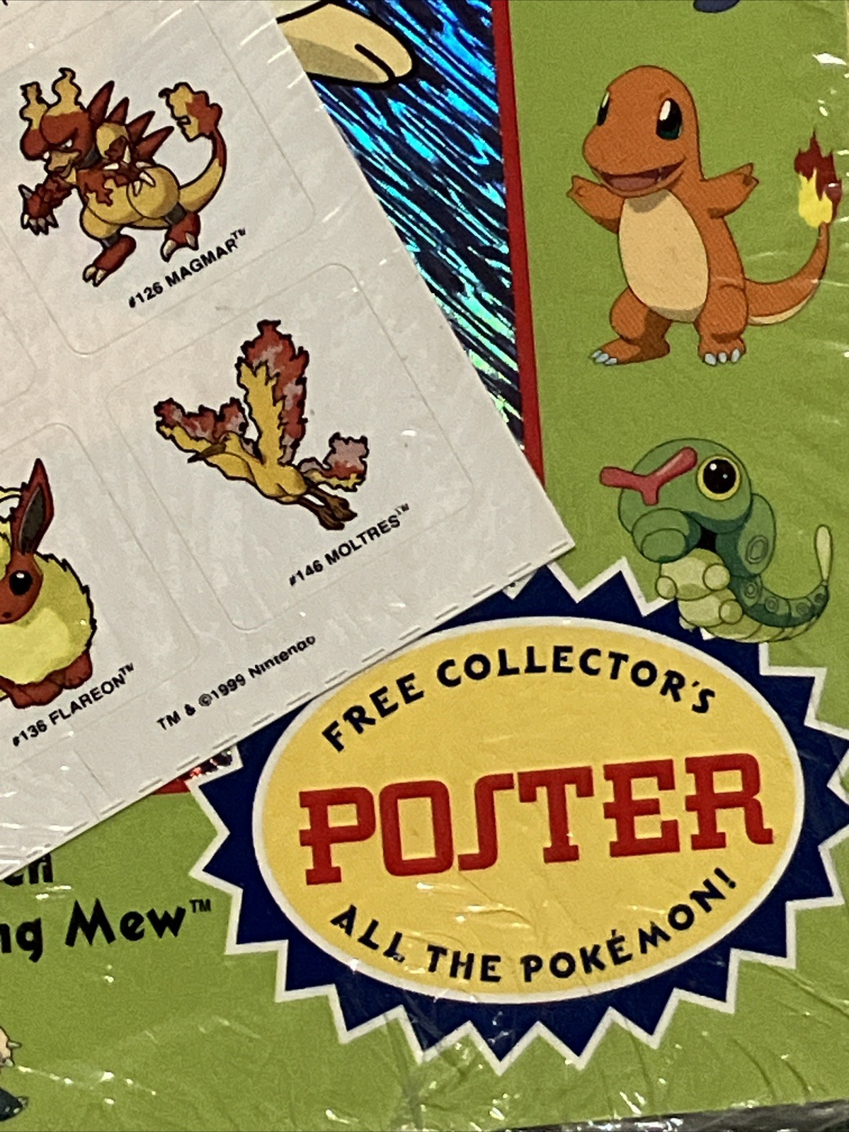 VTG NOS Scholastic Press The Official Pokemon Handbook 1999 WITH POSTER SEALED