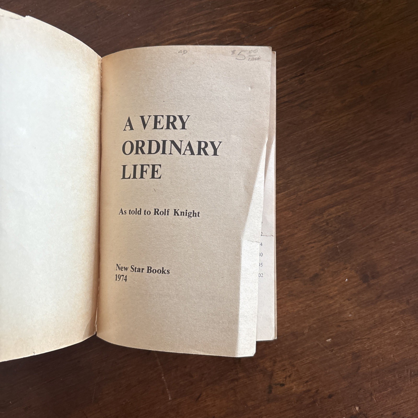 A Very Ordinary Life-Phyllis and Rolf Knight-New Star-1974 1st Ed-VGood+-Rare