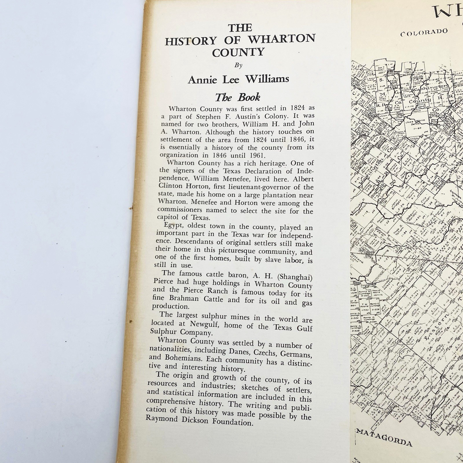 The History of Wharton County Texas 1846-1961 Annie Lee Williams Hardcover DJ