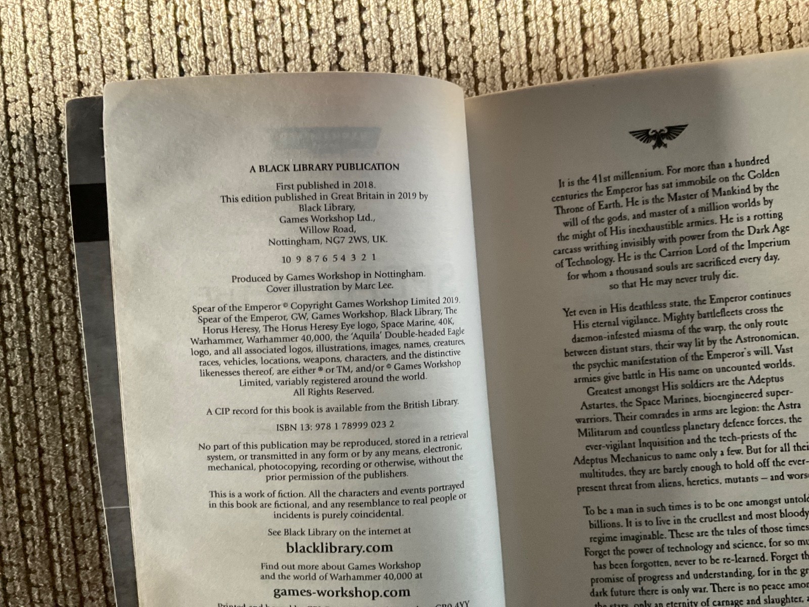 Warhammer 40k: Spear of the Emperor by Aaron Dembski-Bowden, TPB 2019