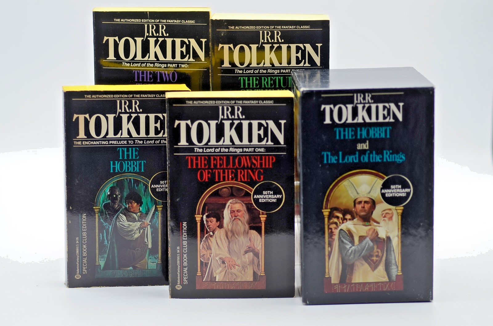 JRR Tolkien The Lord of the Rings Trilogy + Hobbit 50th Anniversary Box Set