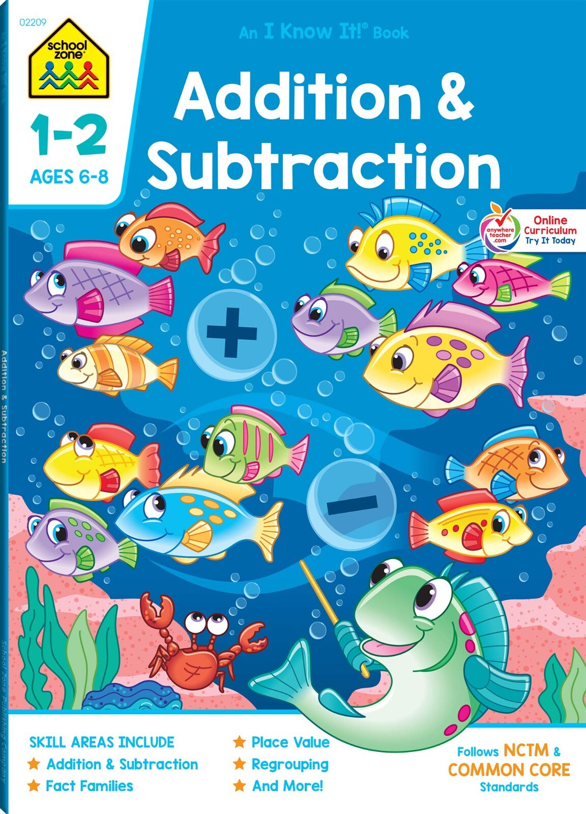 School Zone Addition & Subtraction Workbook Ages 6 to 8, 1st & 2nd Grade Math