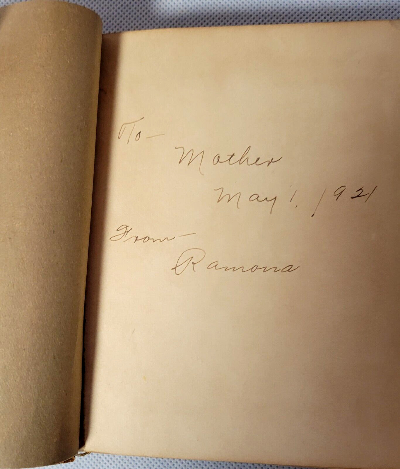 Whittier Birthday Book (1910, Suede Cover) Unmarked Pages