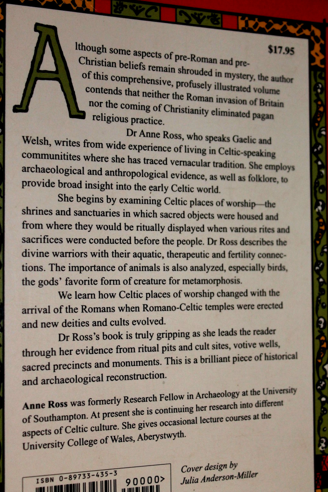 PAGAN CELTIC BRITAIN : Studies In Iconography & Tradition /Anne Ross (1996 TPB)