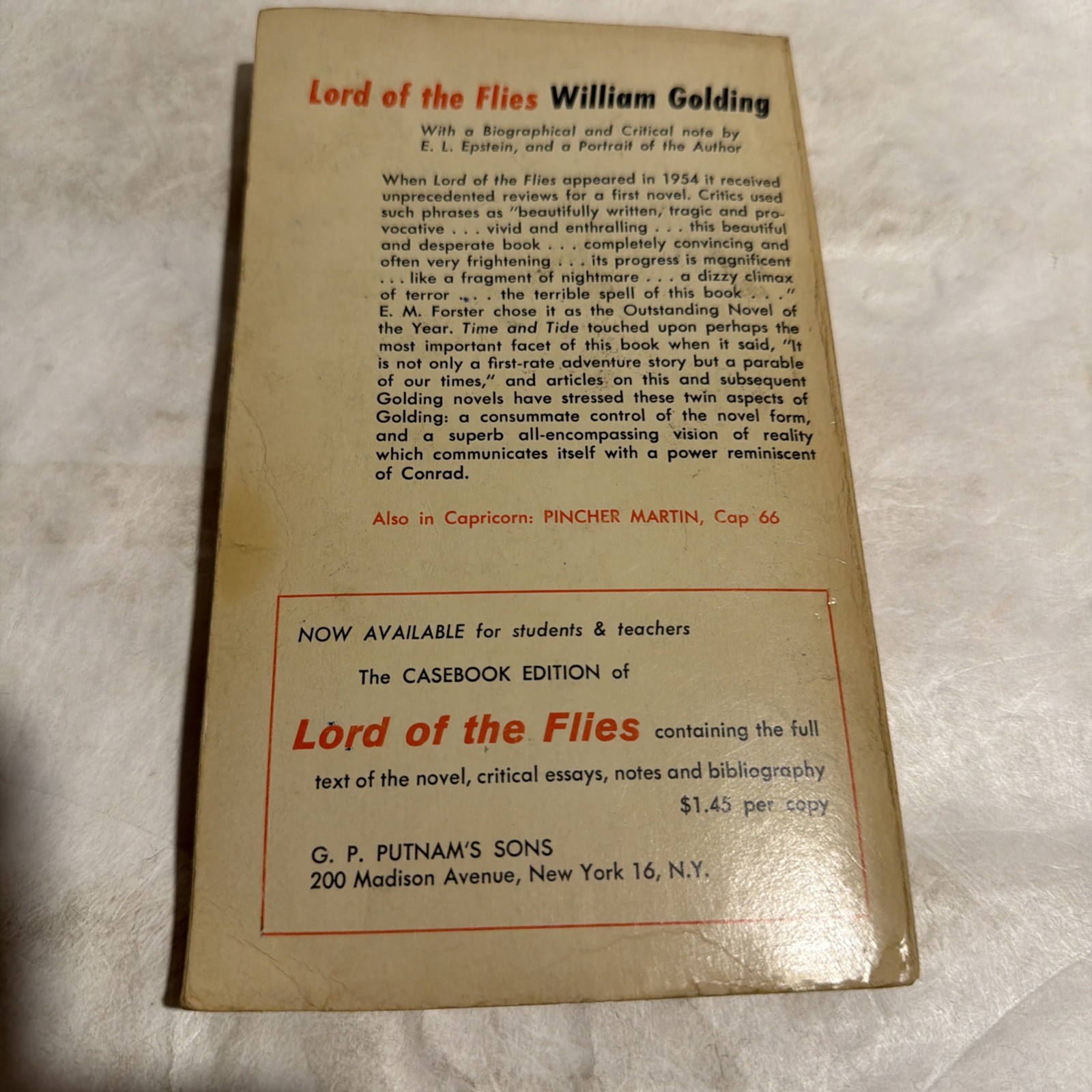 Lord of the Flies by William Golding paperback 1959