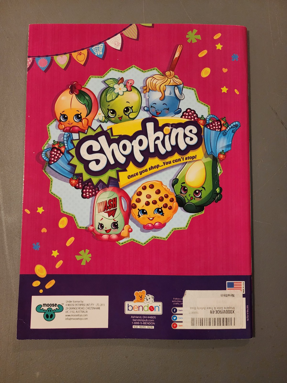 SHOPKINS COLOR & TRACE INCLUDES STICKERS & TRACING PAGE