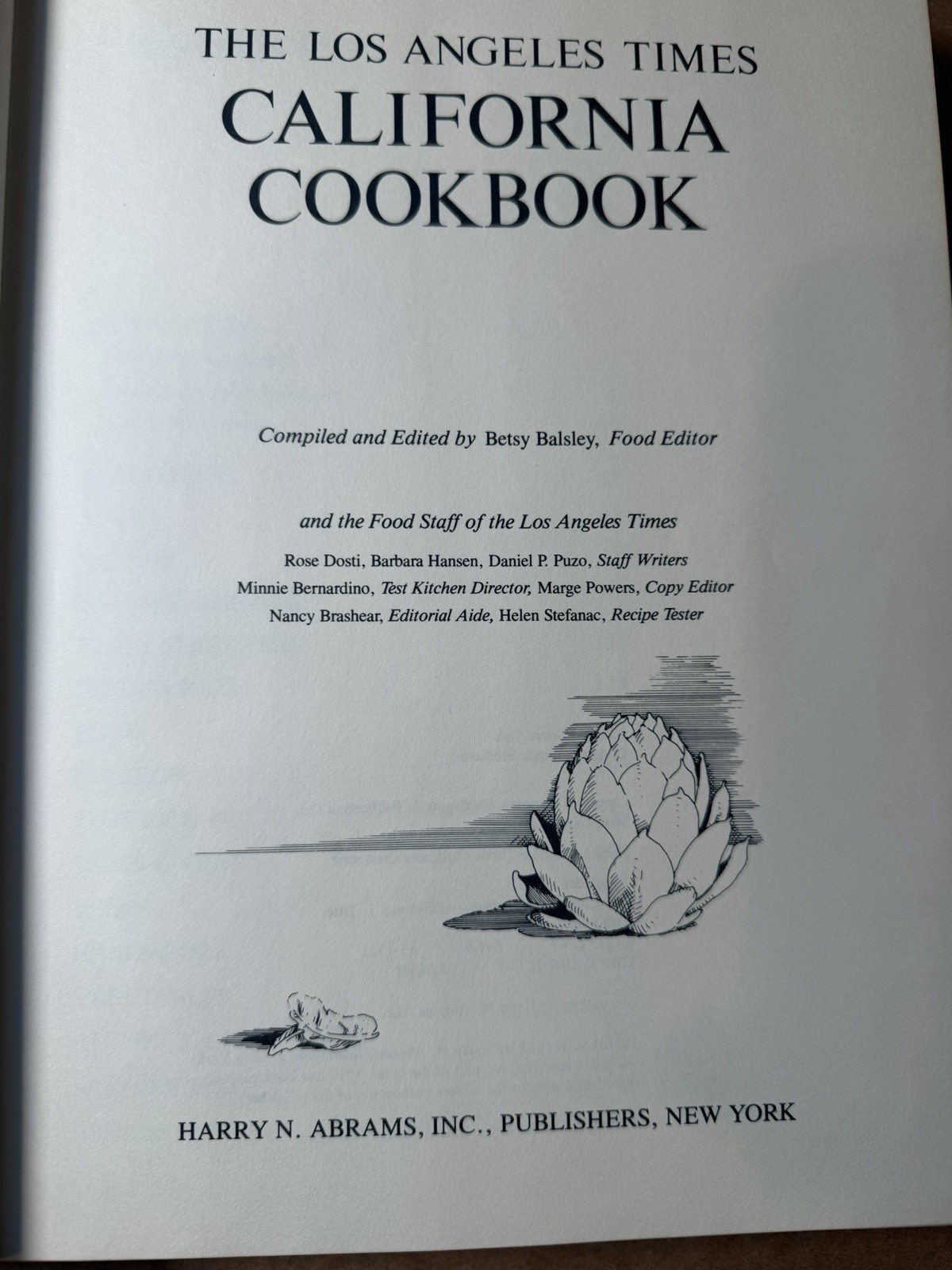 Los Angeles Times California Cookbook HC 650 Recipes Harry N Abrams 1981