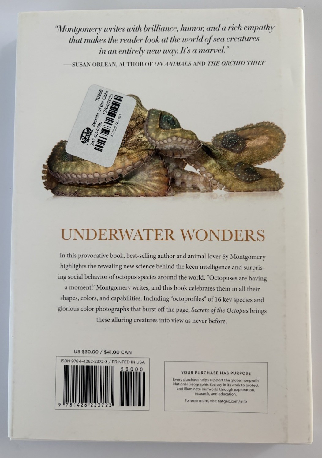 Secrets of the Octopus by Sy Montgomery Hardcover With Dustjacket
