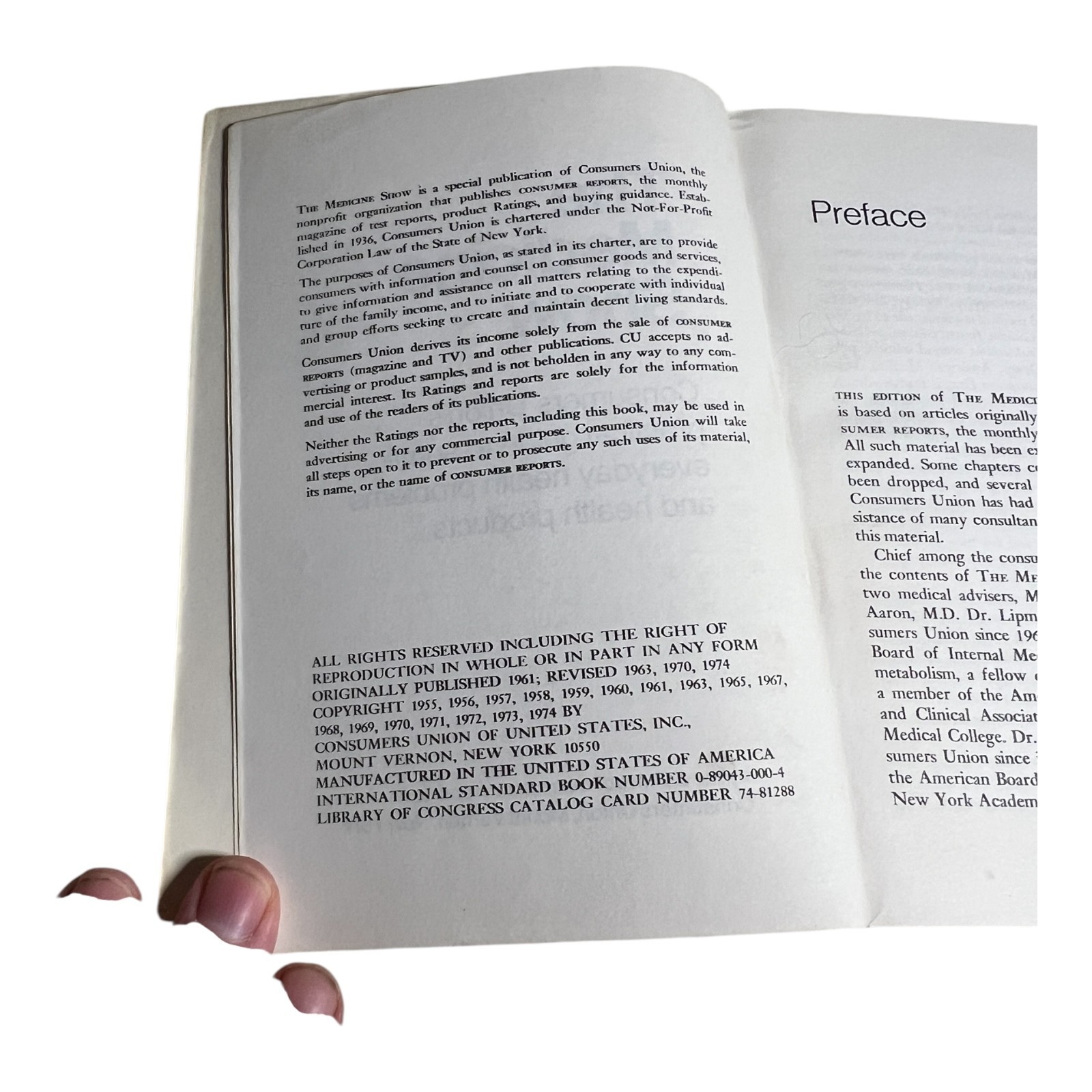 The Medicine Show Consumers Union Revised Edition Health Guide Book