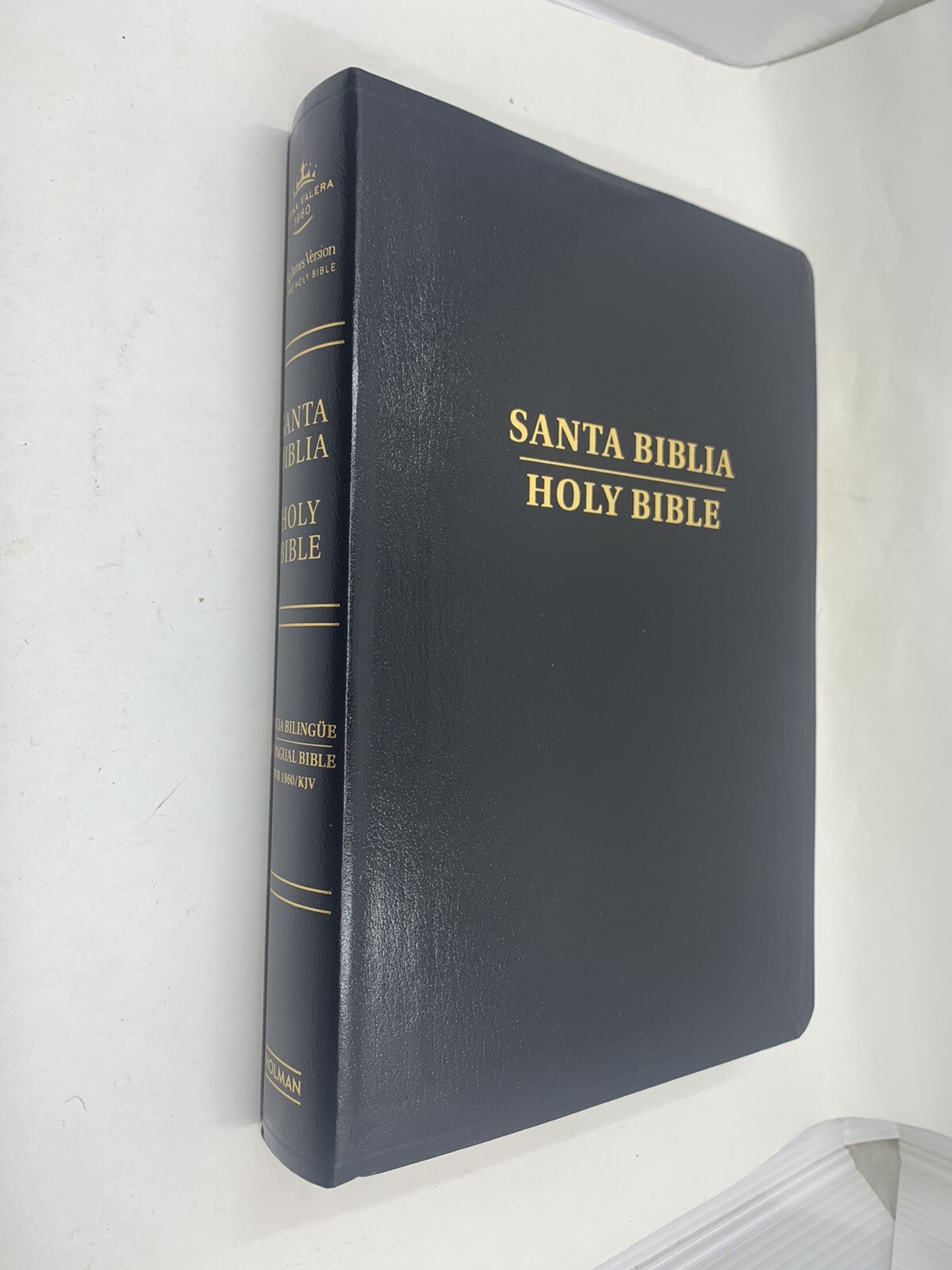 Biblia Bilingüe RVR 1960/KJV Negro Imitación Piel con índice bilingual bible