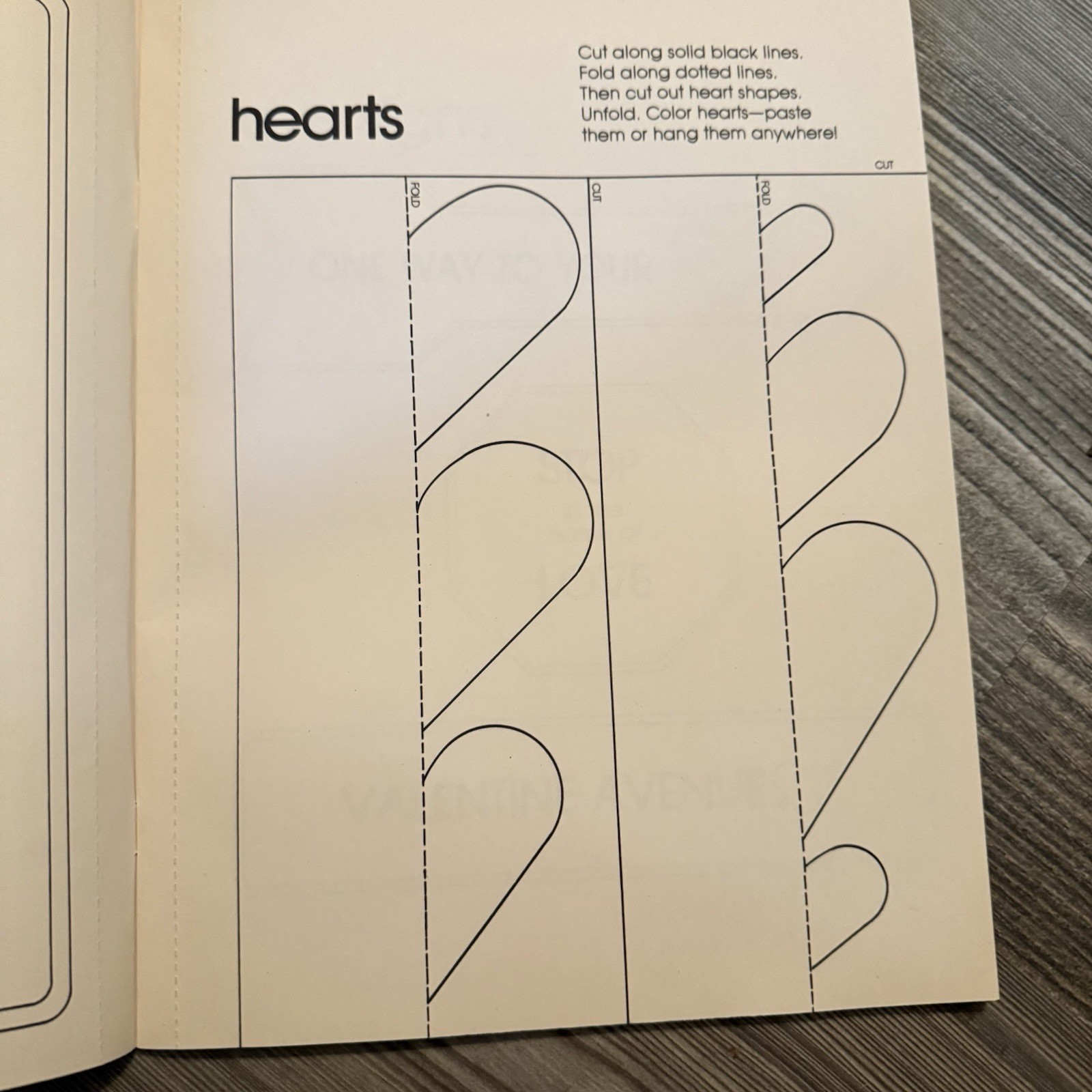 Vintage 80s Make & Color your own Valentine Decorations 16 Pages