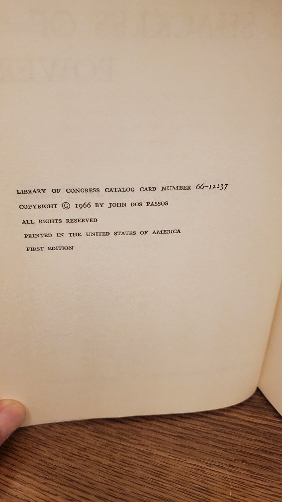 The Shackles of Power (Hardcover, 1966) First Edition John Dos Passos