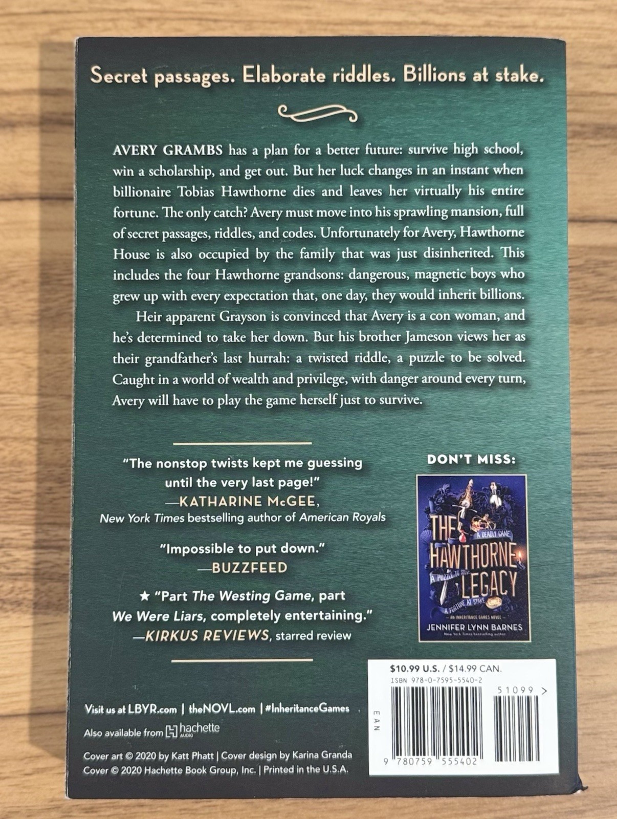Inheritance Games by Jennifer Lynn Barnes (2021, Trade Paperback)