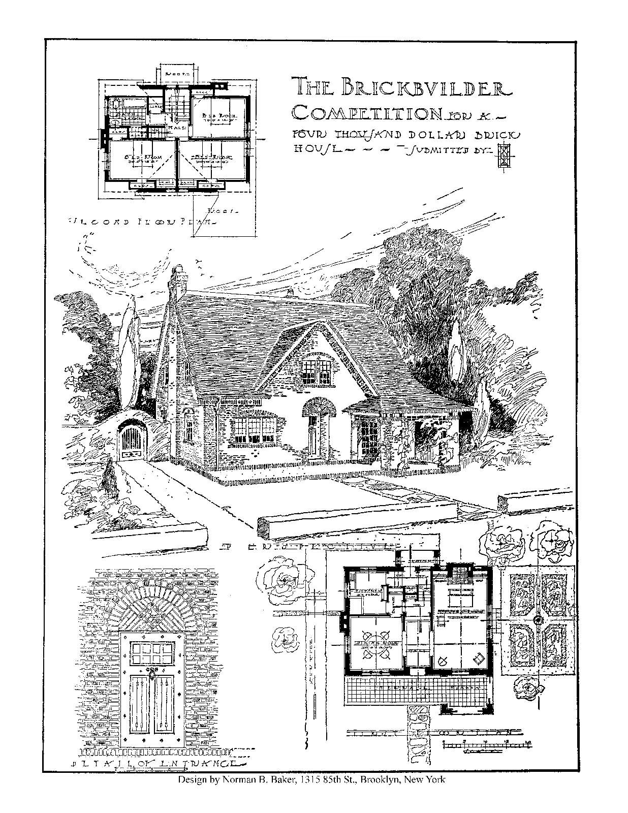 House Design Competitions Book 8 Drawings A House of Brick of Moderate Cost 1910