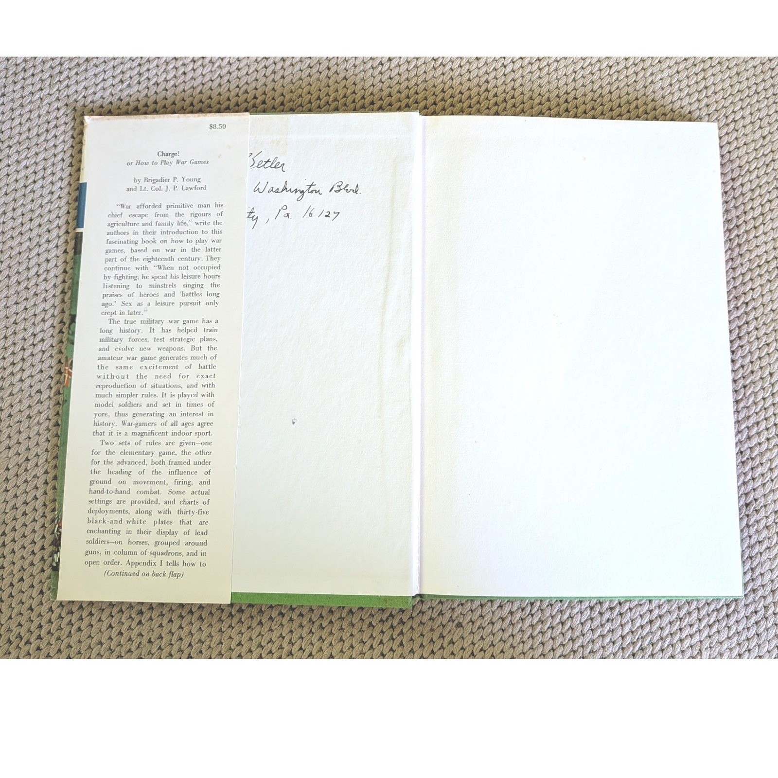 Charge! or How to Play War Games Brigadier P. Young Vintage Book Miniature War