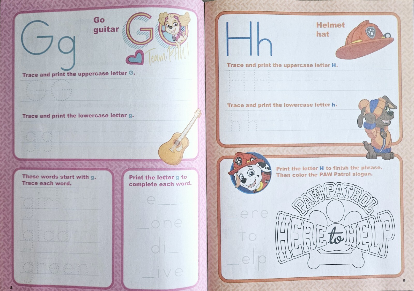 Paw Patrol Pre-K Workbook set of 6 preschool learning books