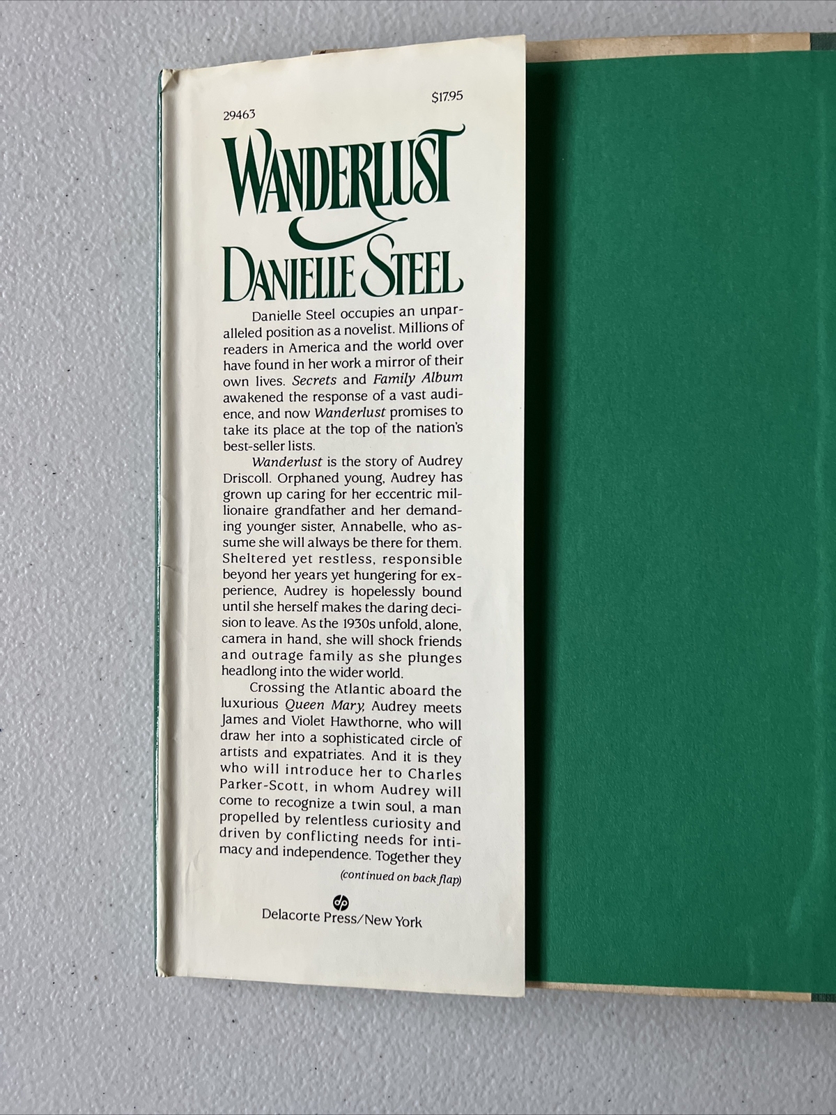 Wanderlust by Danielle Steel 1986 Delacorte Press Very Good 1st Edition Copy