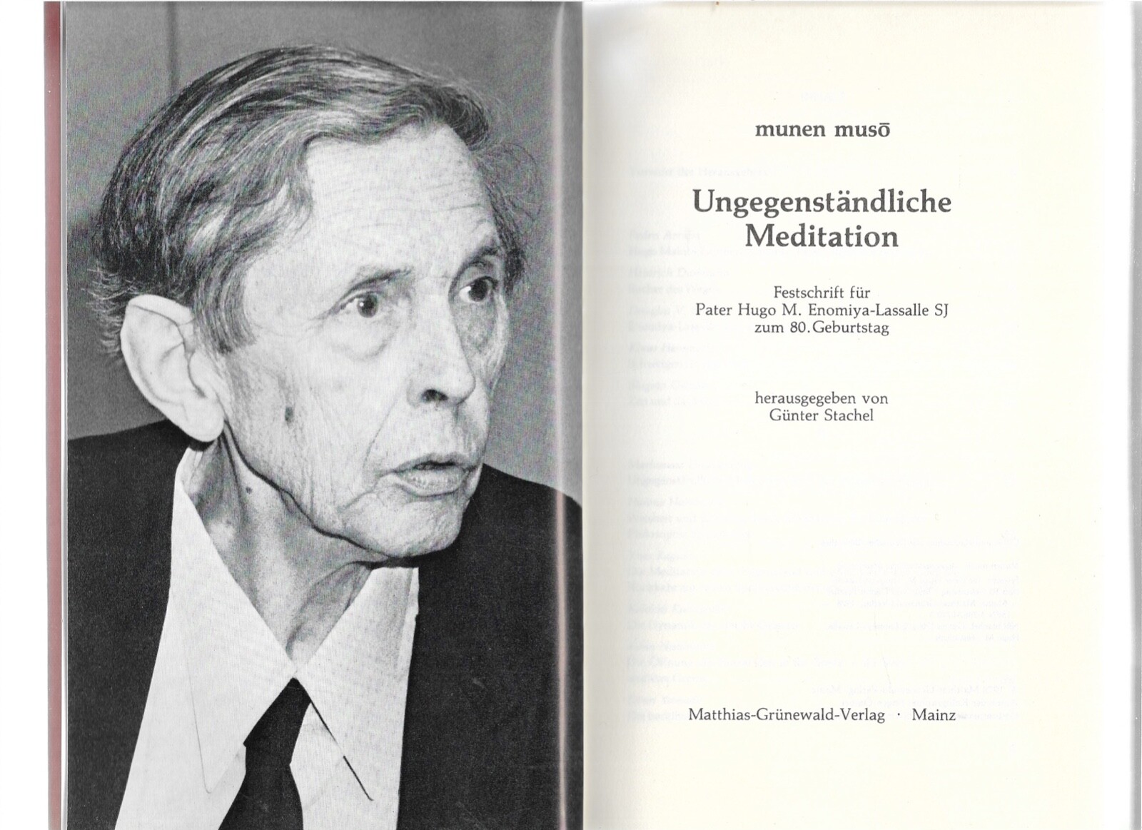 Karl Rahner signiert Munen muso -Ungegenständliche Meditation Enomiya-Lassalle