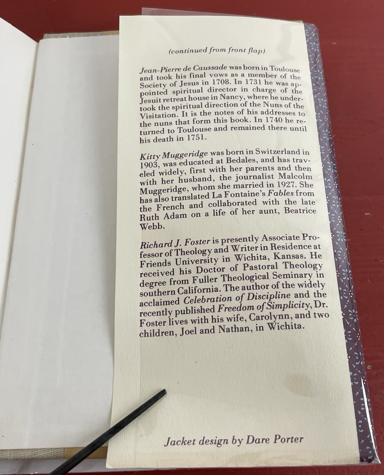 The Sacrament of the Present Moment by Jean-Pierre de Caussade Hardcover 1982